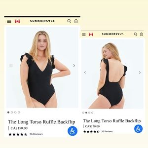 NWOT Summersalt Long Torso Ruffle Backflip One Piece Swimsuit